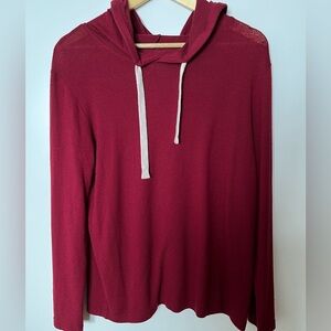 Zyia Cranberry Lounge Boyfriend Lightweight Hoodie XS